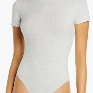 Skims Cotton Jersey T-Shirt Bodysuit gray size small